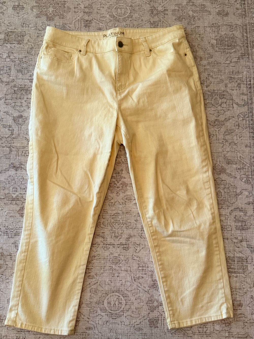 Chico's Soft Butter Yellow Ankle Jeans